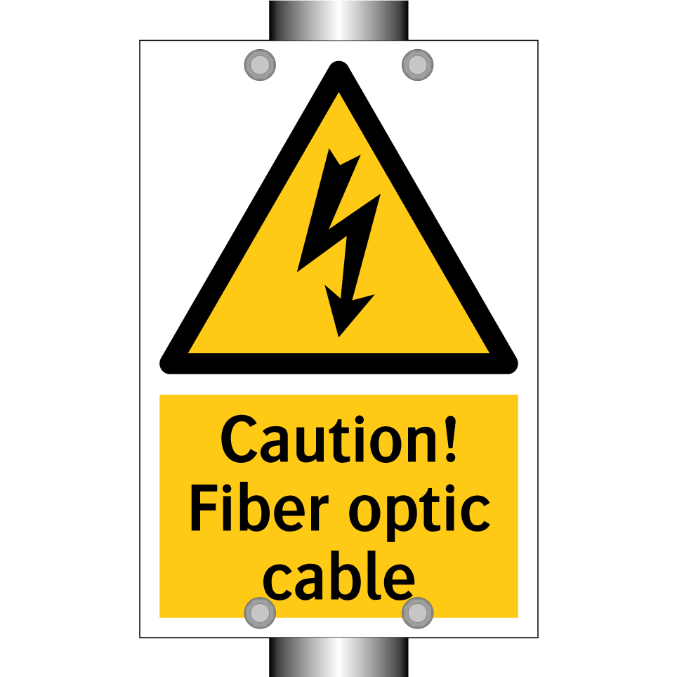 Caution! Fiber optic cable