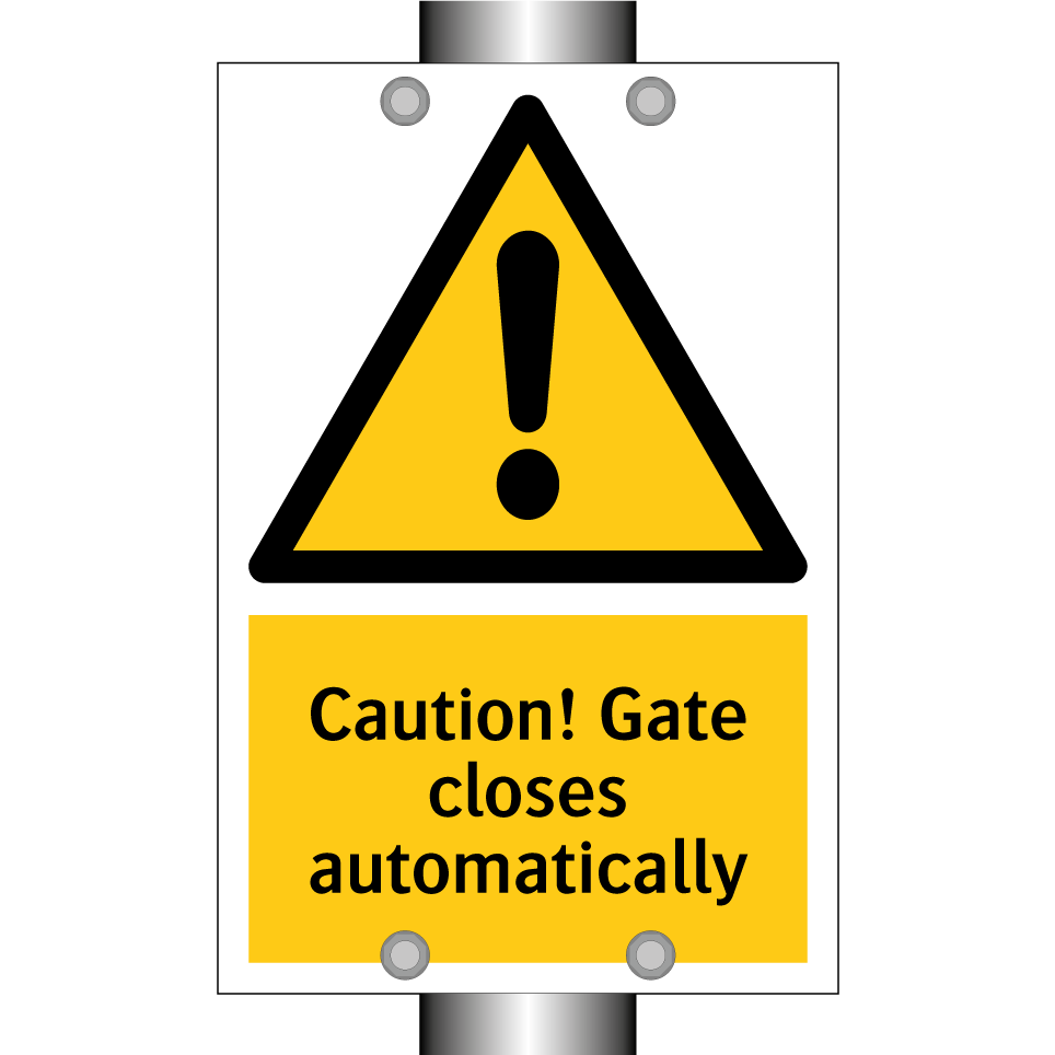 Caution! Gate closes automatically