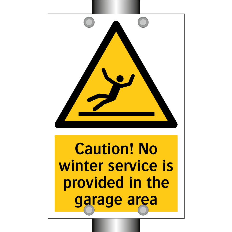 Caution! No winter service is provided in the garage area
