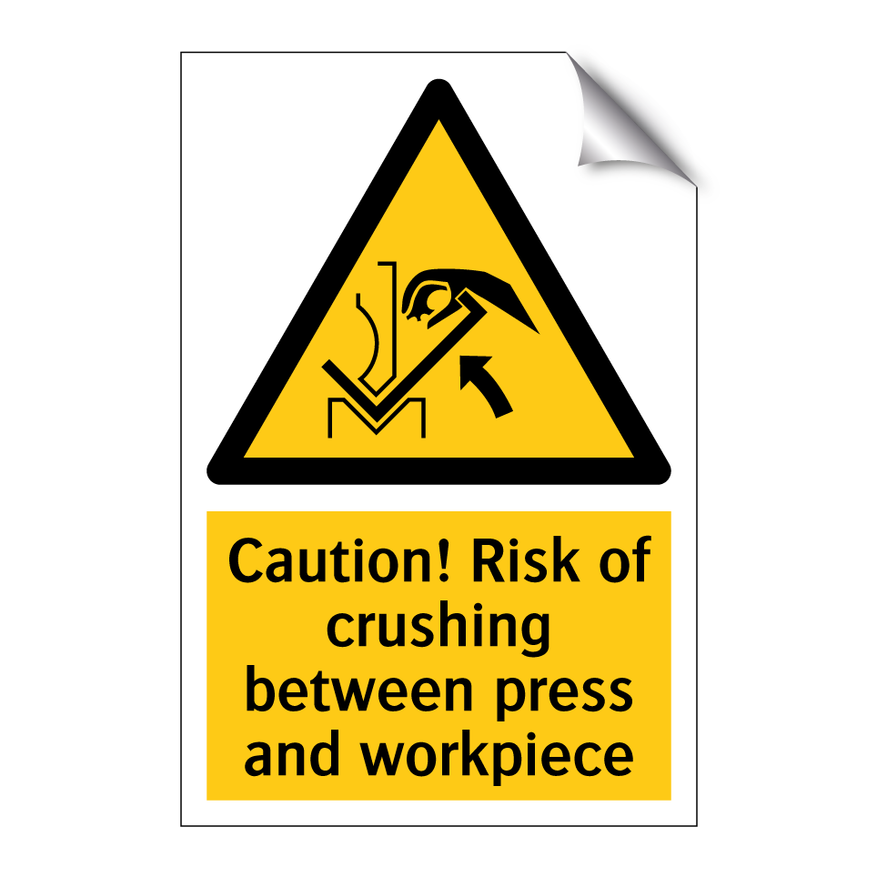 Caution! Risk of crushing between press and workpiece