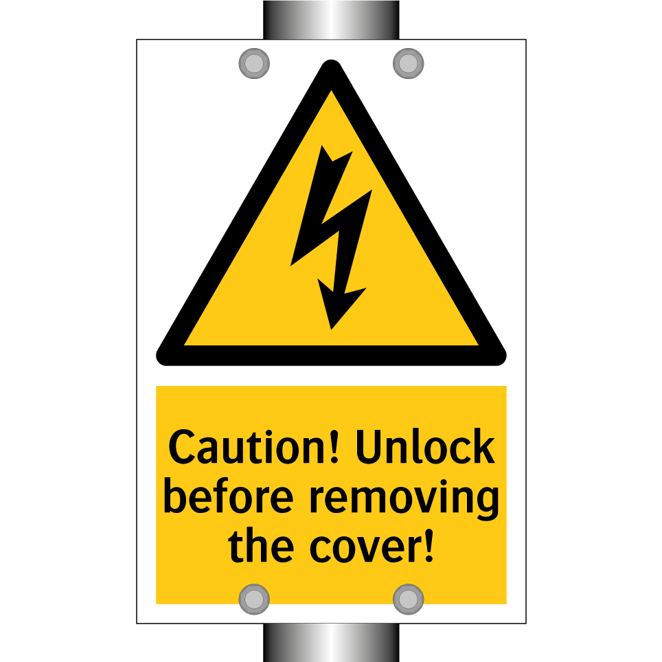 Caution! Unlock before removing the cover!