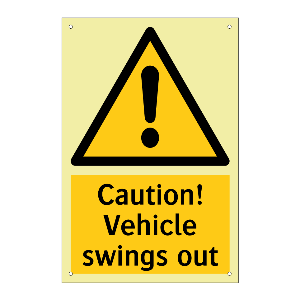 Caution! Vehicle swings out