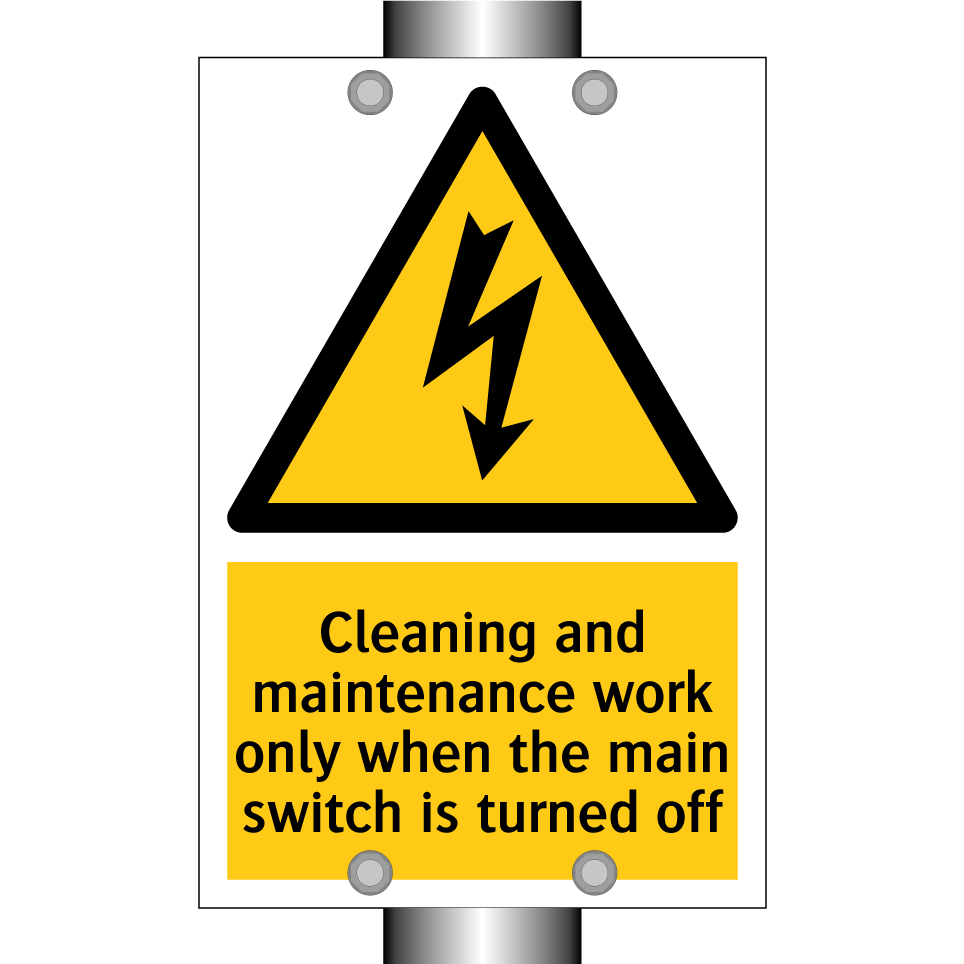 Cleaning and maintenance work only when the main switch is turned off