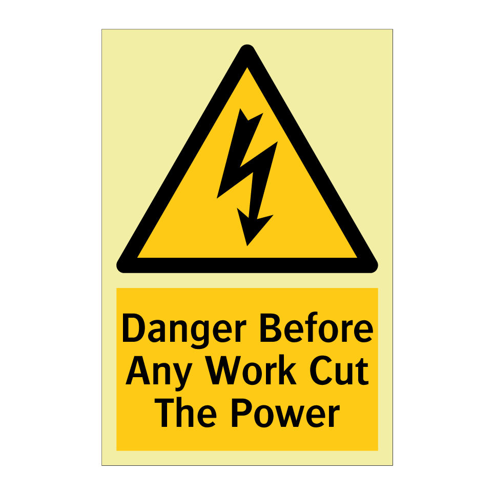 Danger Before Any Work Cut The Power