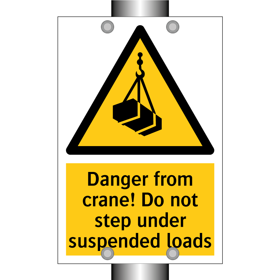 Danger from crane! Do not step under suspended loads