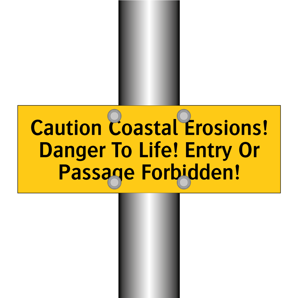 Caution Coastal Erosions! Danger To Life! Entry Or Passage Forbidden!