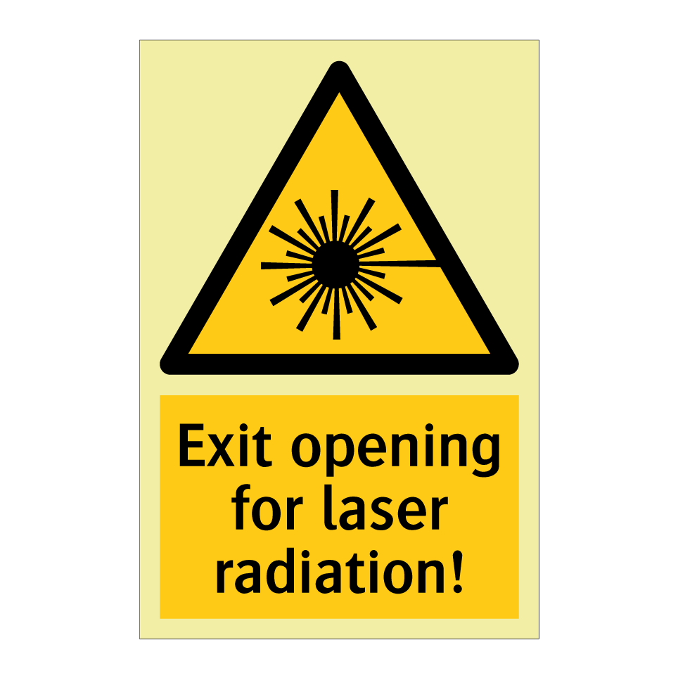 Exit opening for laser radiation!