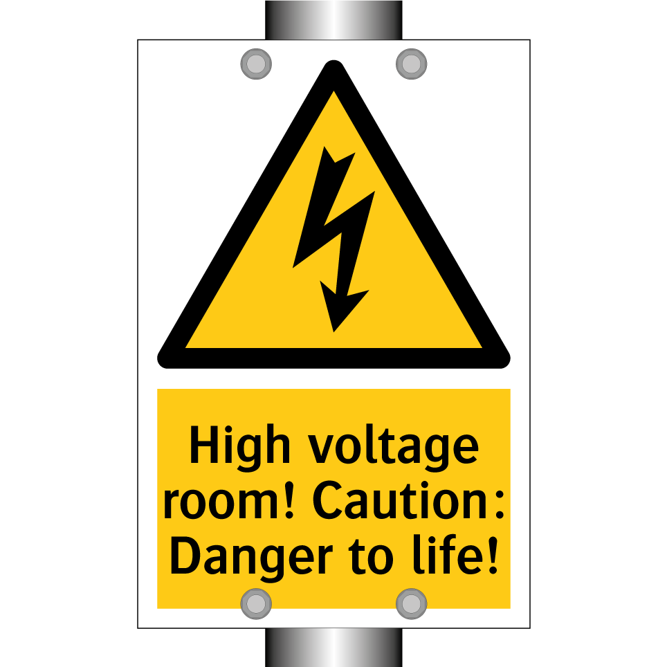 High voltage room! Caution: Danger to life!