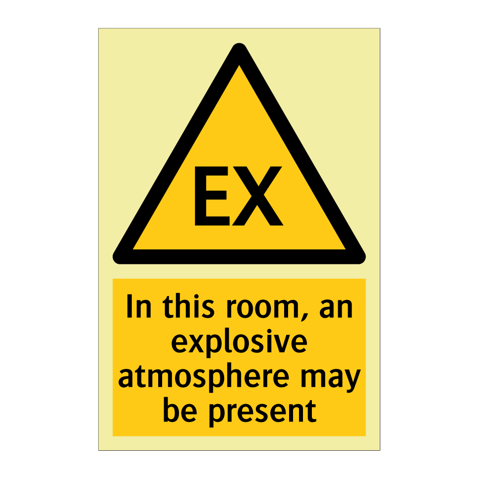 In this room, an explosive atmosphere may be present