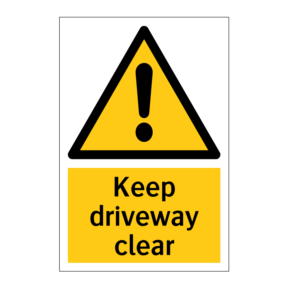 Keep driveway clear