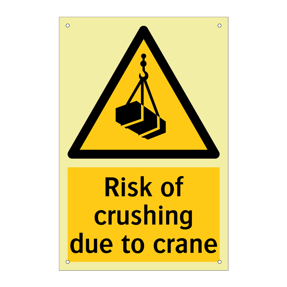 Risk of crushing due to crane