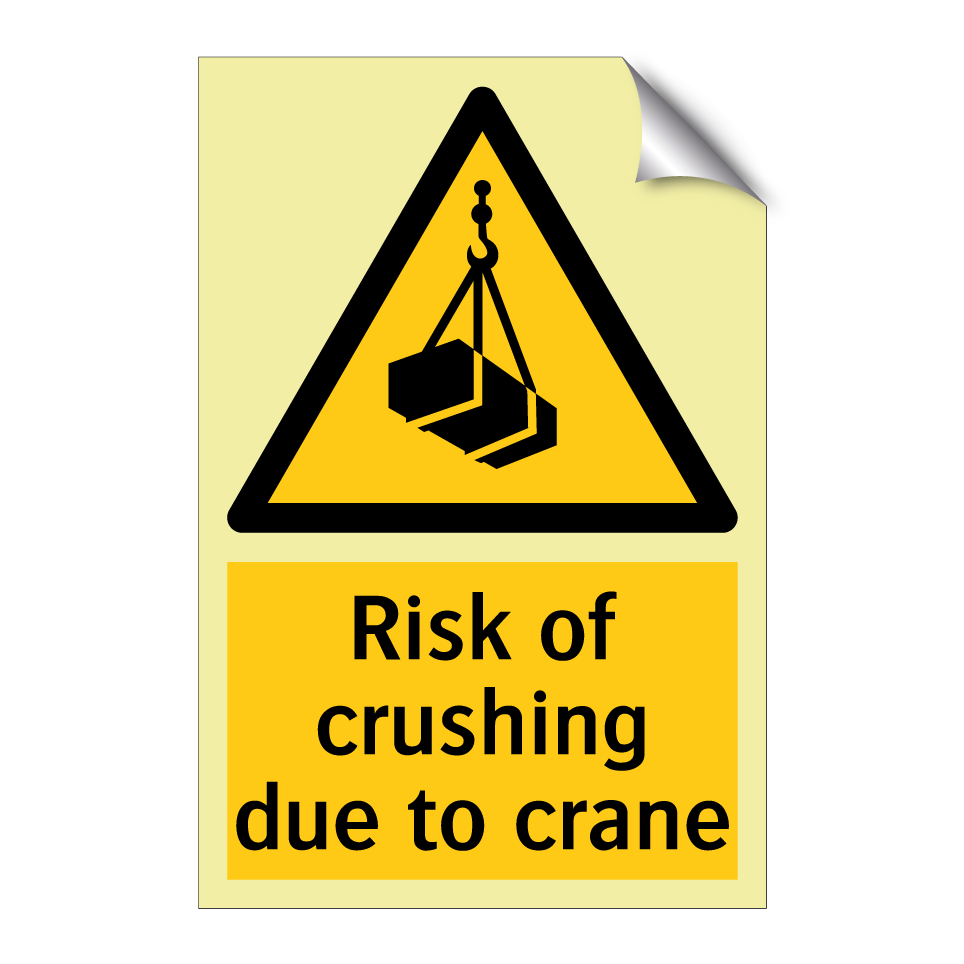 Risk of crushing due to crane