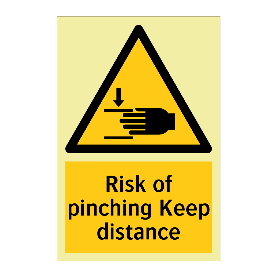 Risk of pinching Keep distance