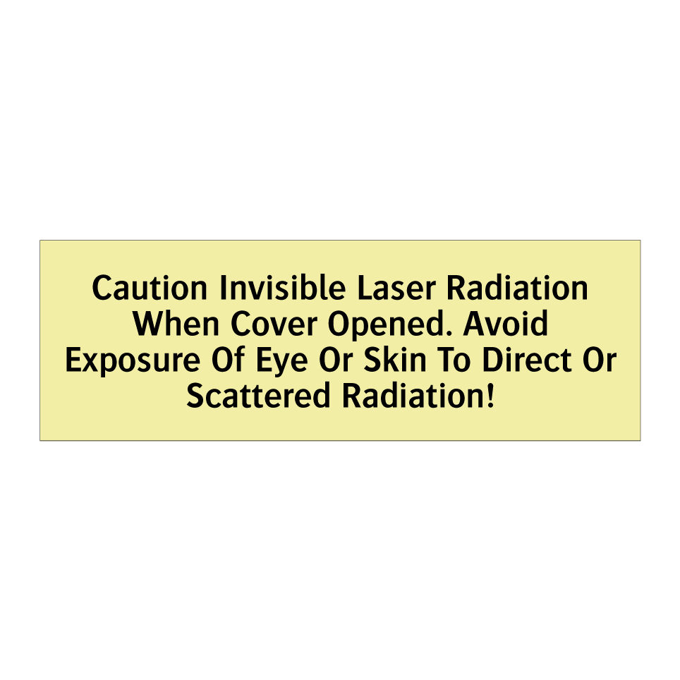 Caution Invisible Laser Radiation When Cover Opened. Avoid Exposure Of Eye Or Skin To Direct Or Scattered Radiation!