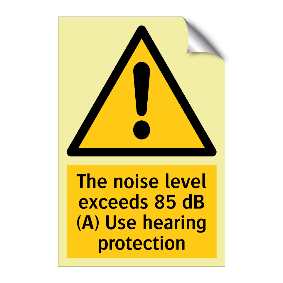 The noise level exceeds 85 dB (A) Use hearing protection