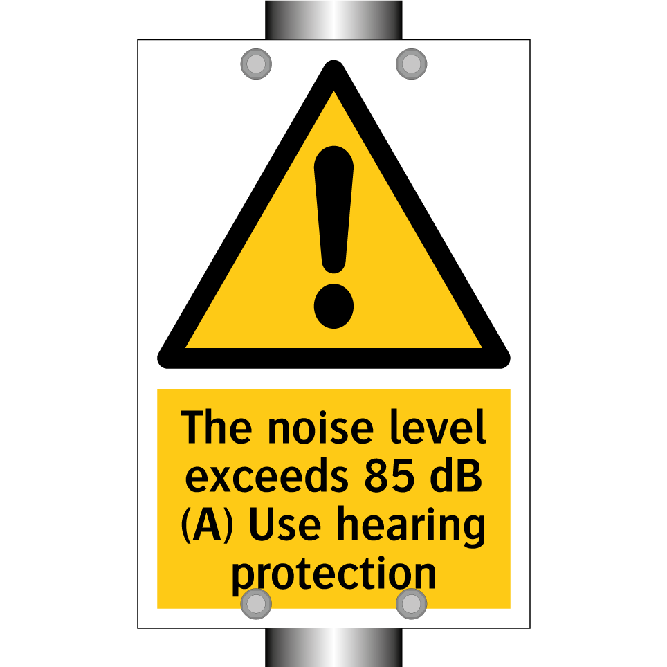 The noise level exceeds 85 dB (A) Use hearing protection