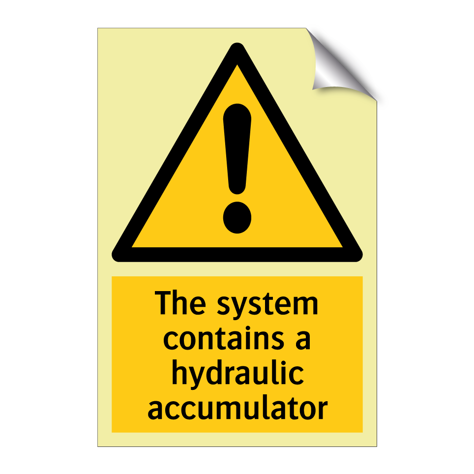 The system contains a hydraulic accumulator