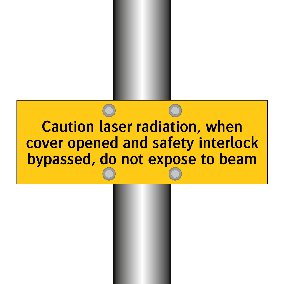 Caution laser radiation, when cover opened and safety interlock bypassed, do not expose to beam