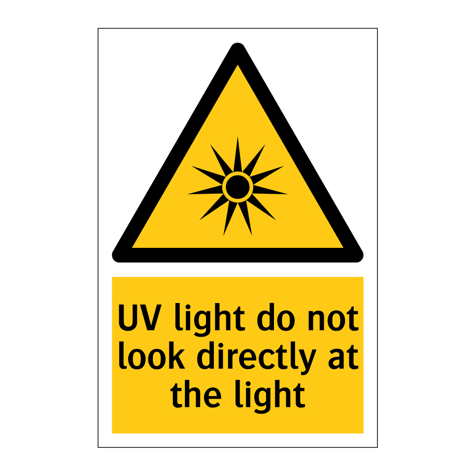 UV light do not look directly at the light