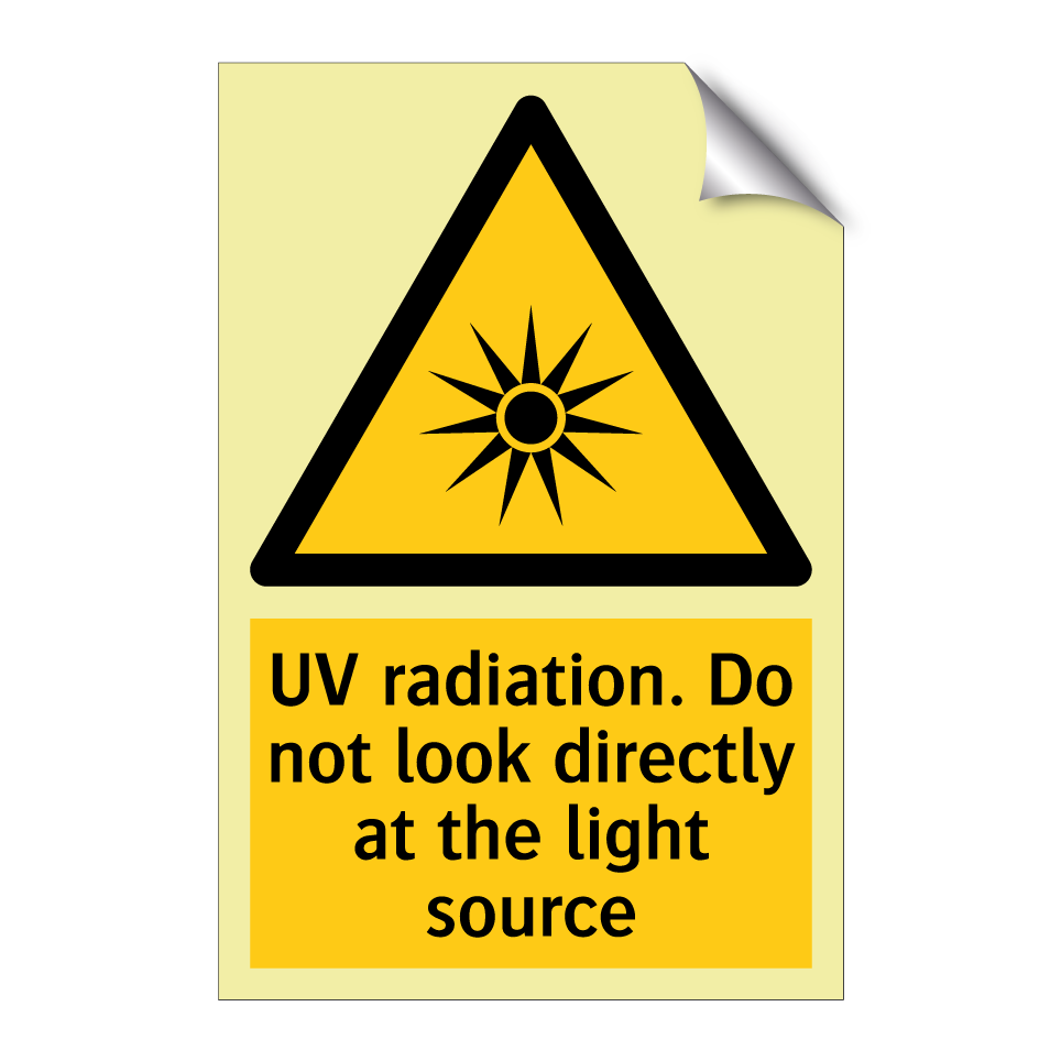 UV radiation. Do not look directly at the light source