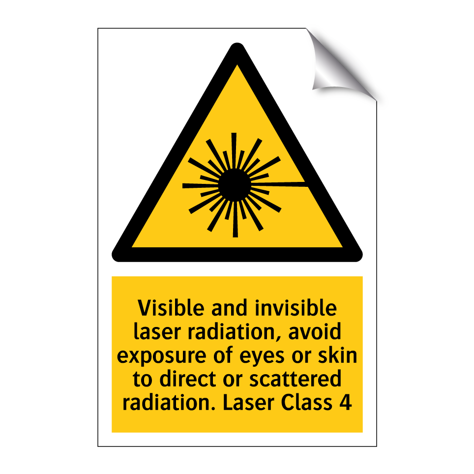 Visible and invisible laser radiation, avoid exposure of eyes or skin to direct or scattered radiation. Laser Class 4