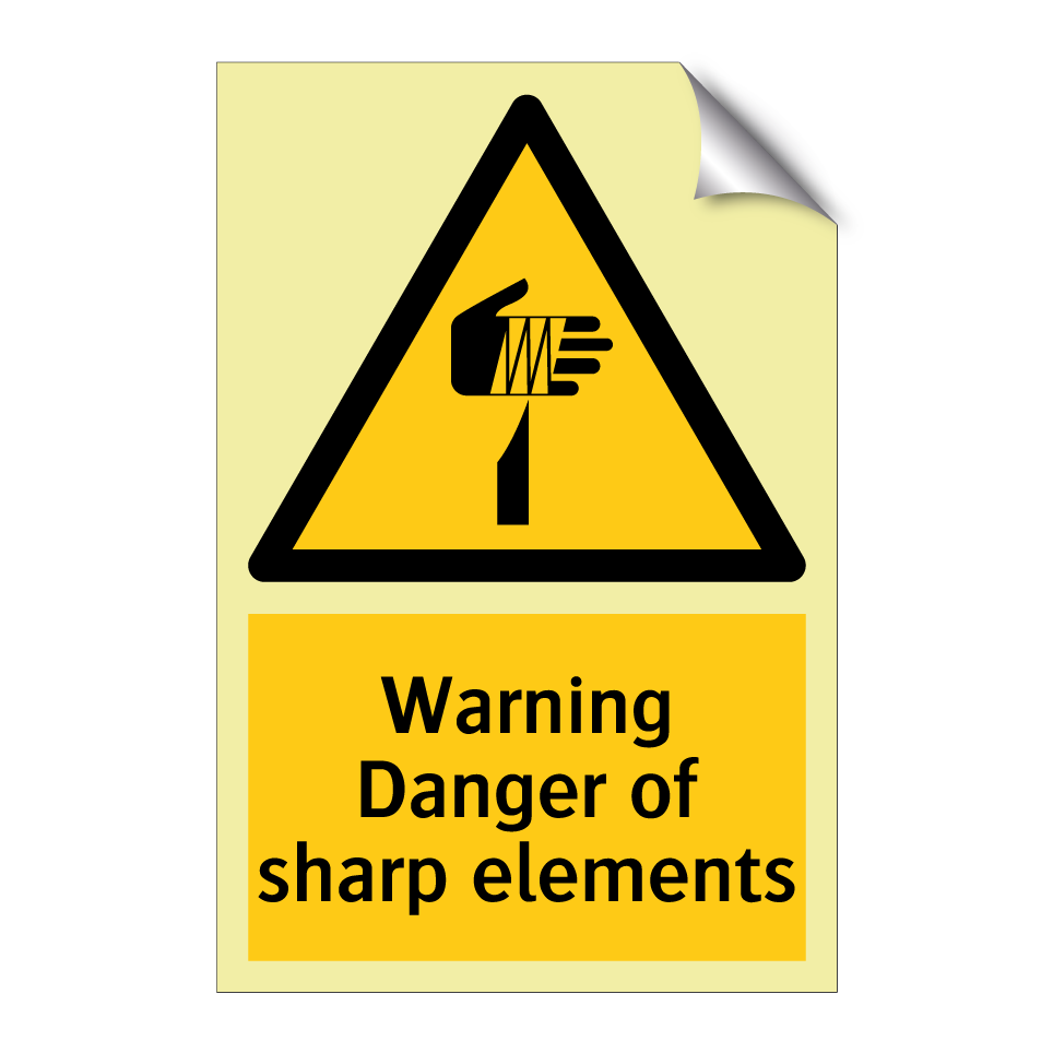 Warning Danger of sharp elements
