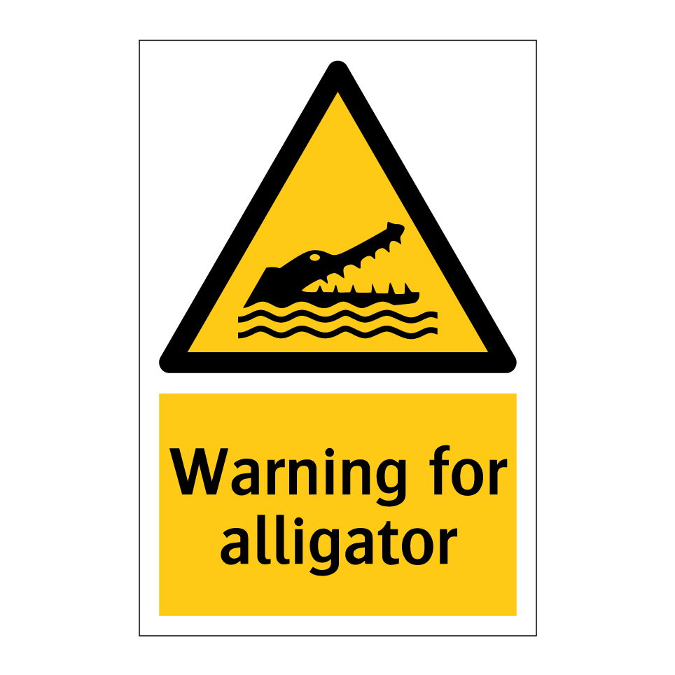 Warning for alligator
