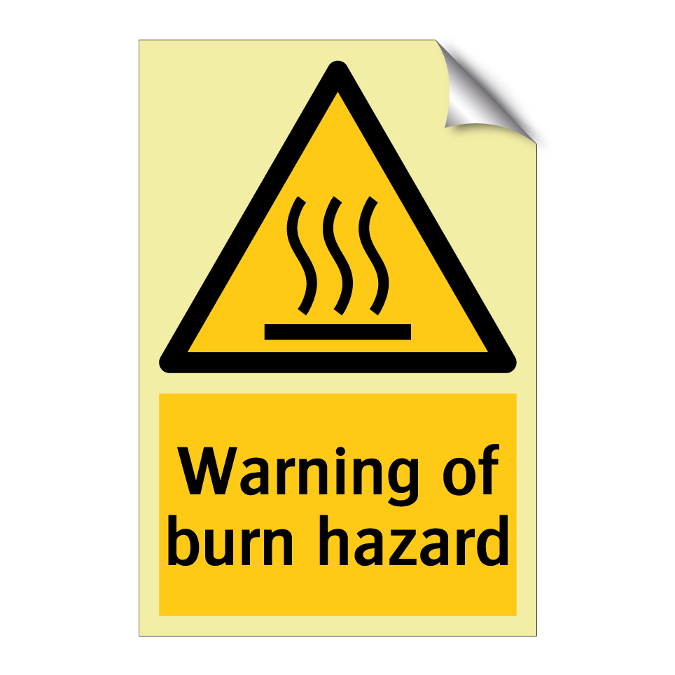 Warning of burn hazard