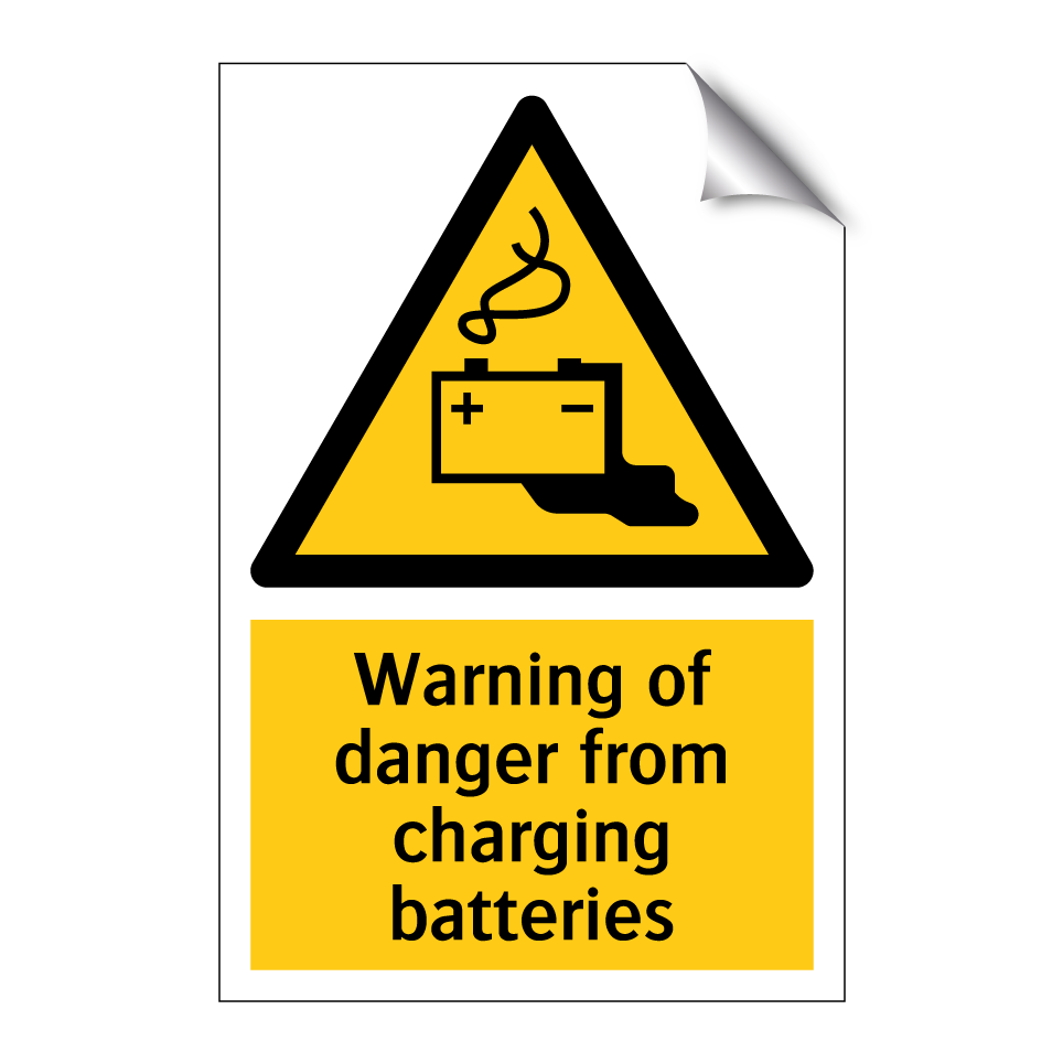 Warning of danger from charging batteries