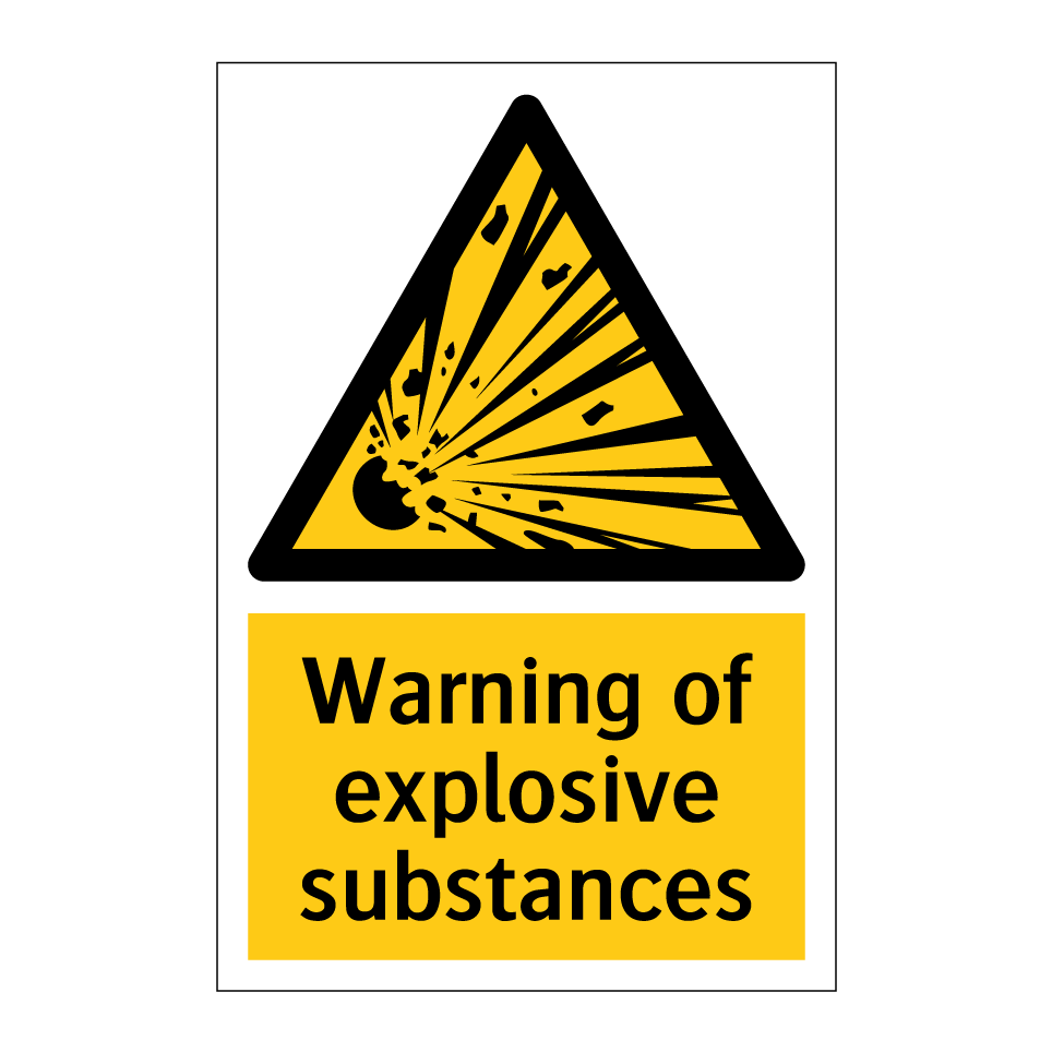 Warning of explosive substances