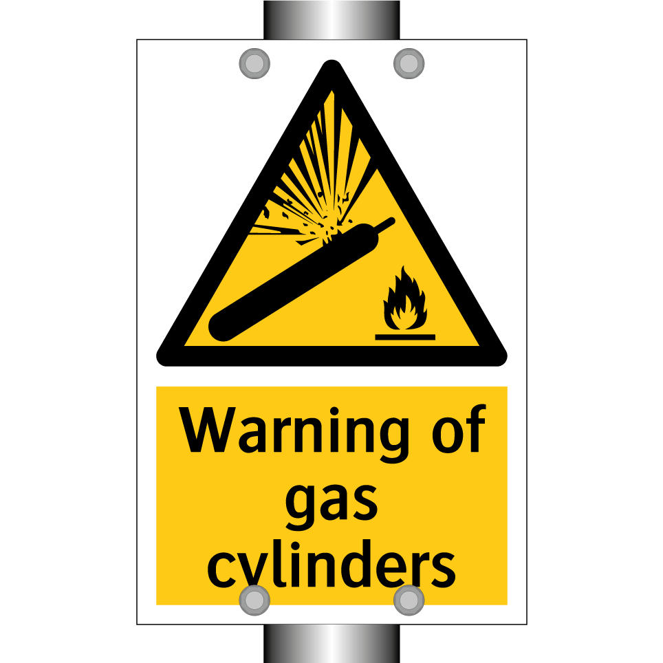 Warning of gas cylinders