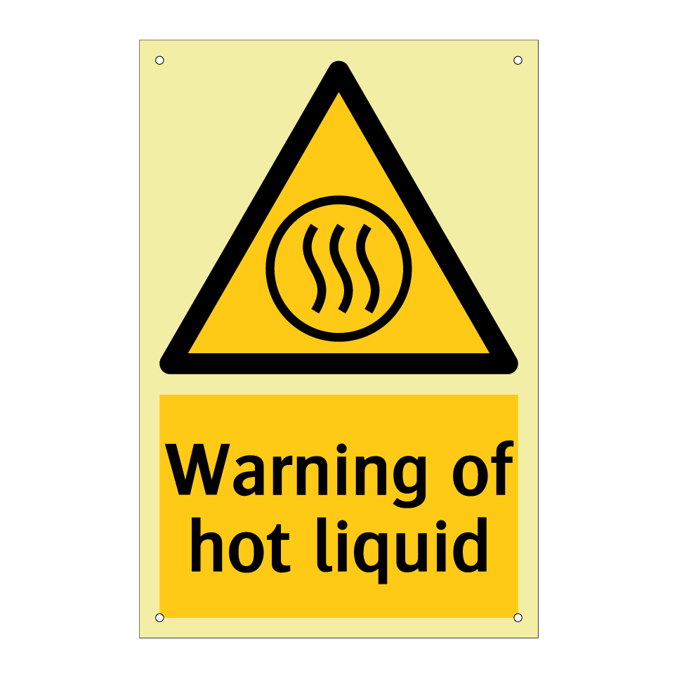 Warning of hot liquid