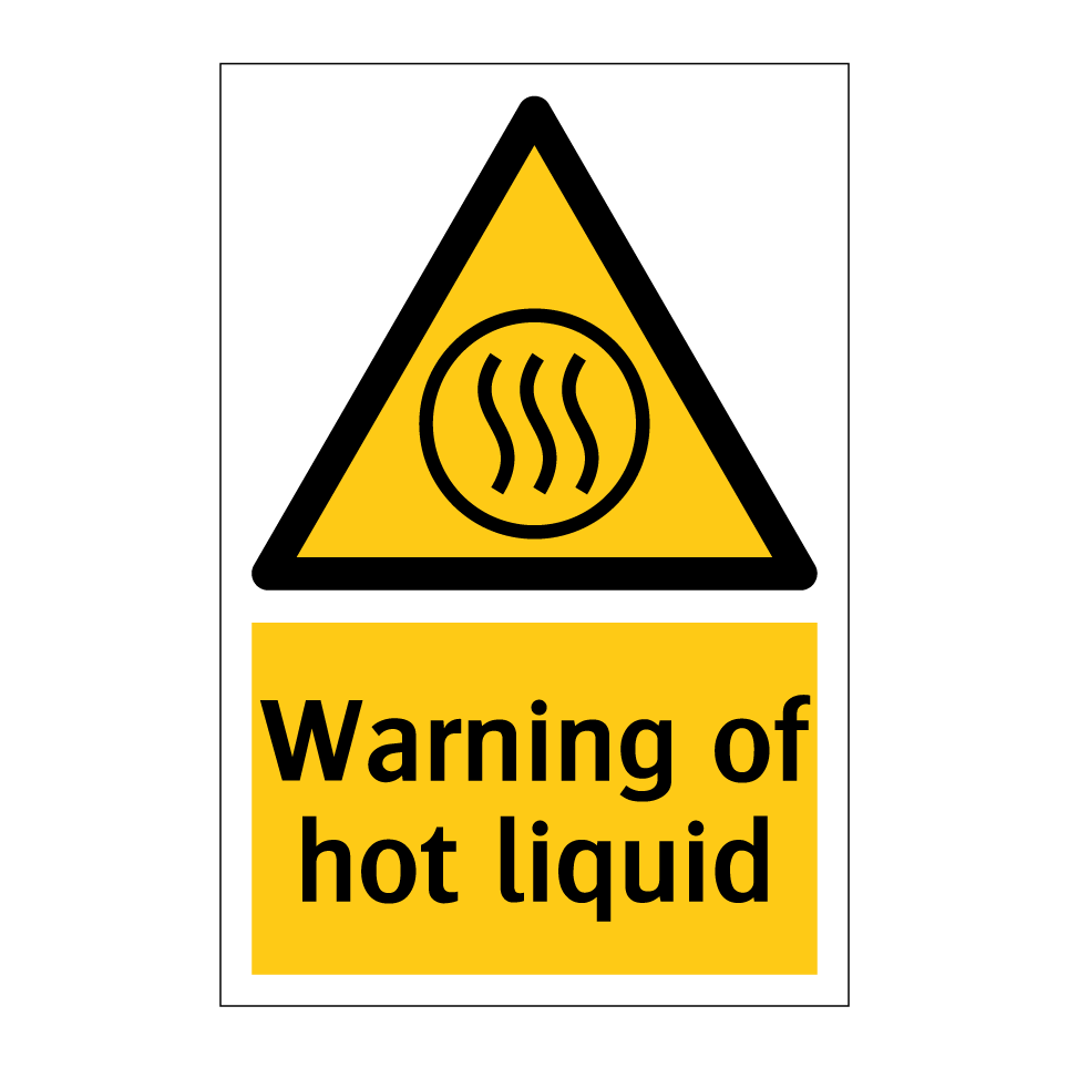 Warning of hot liquid
