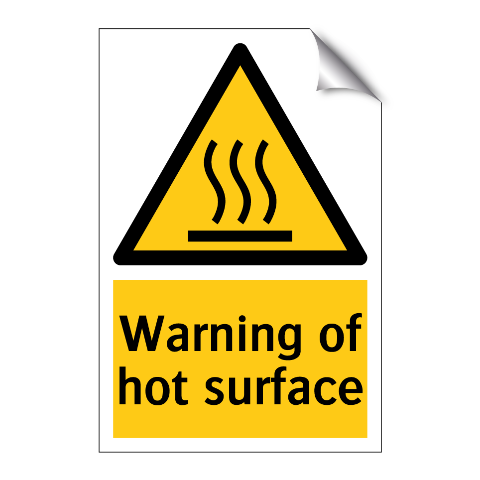 Warning of hot surface