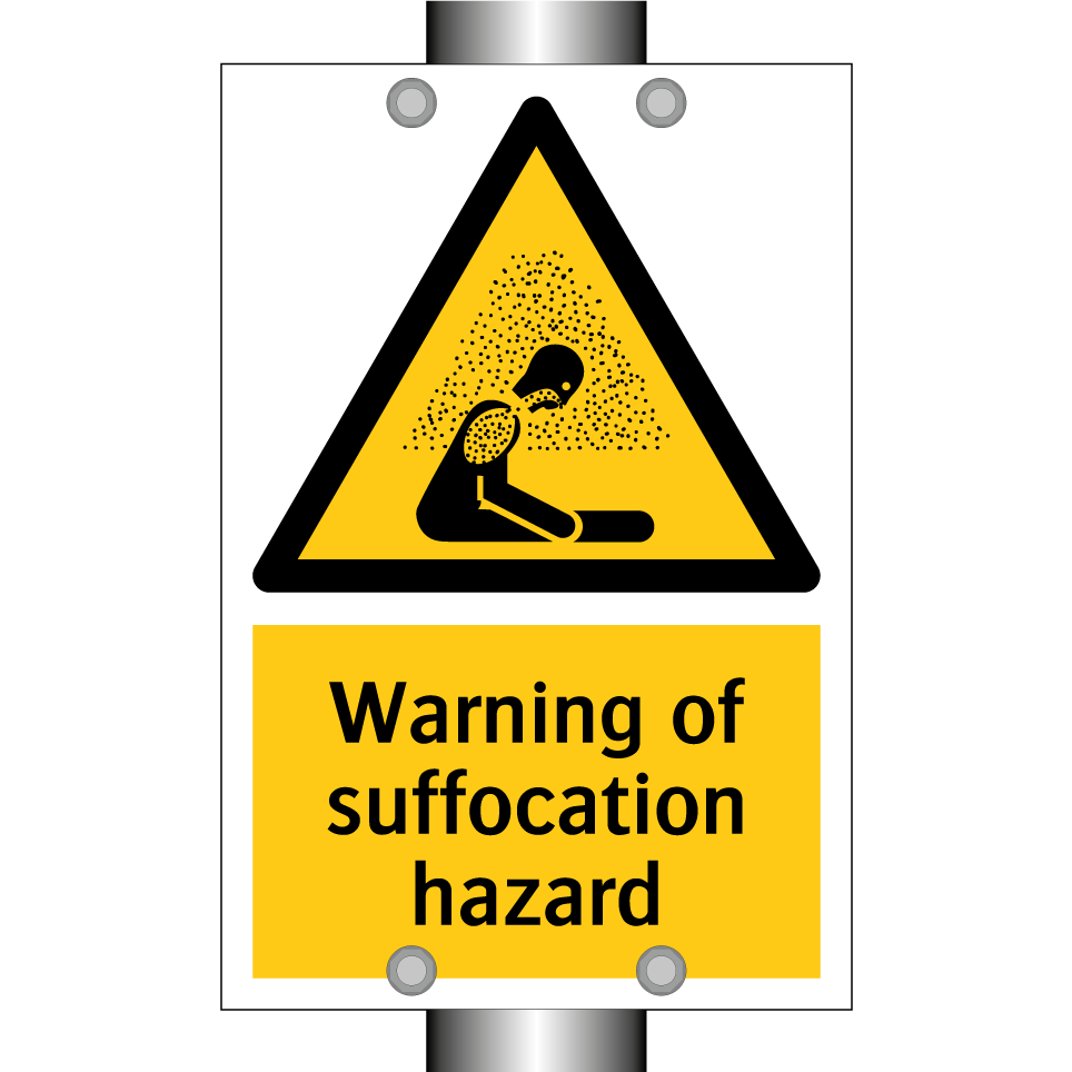 Warning of suffocation hazard