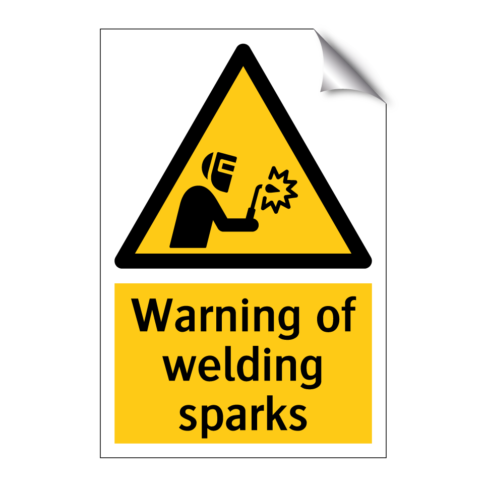 Warning of welding sparks