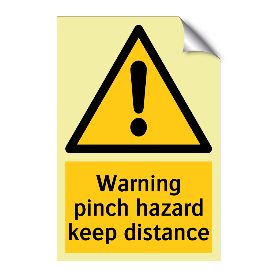 Warning pinch hazard keep distance