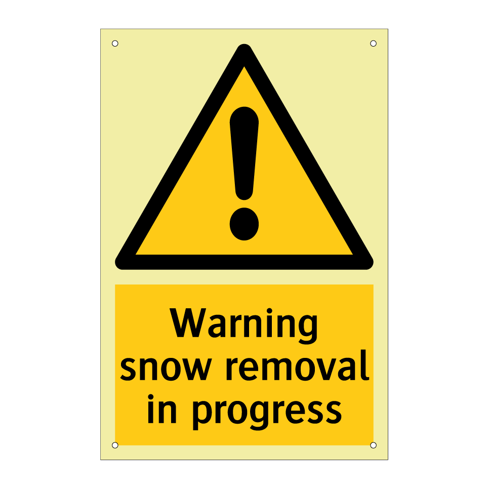 Warning snow removal in progress