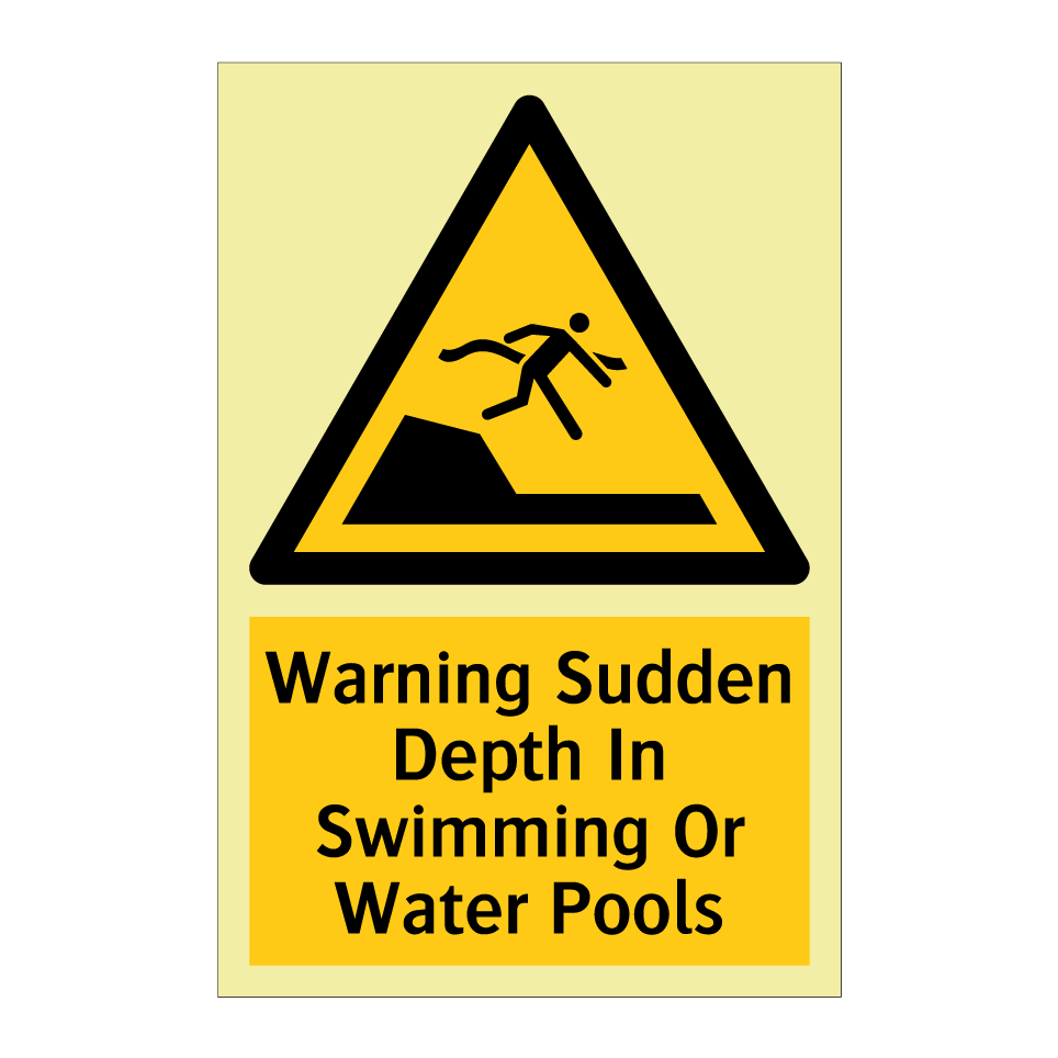 Warning Sudden Depth In Swimming Or Water Pools