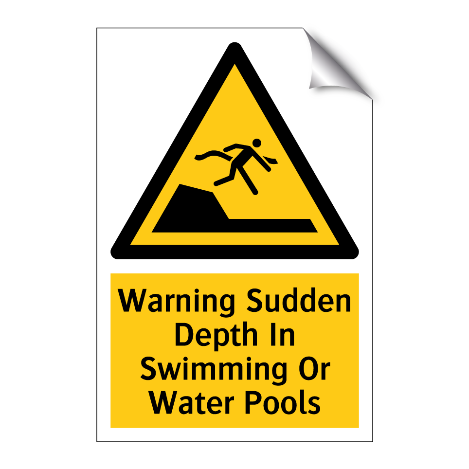 Warning Sudden Depth In Swimming Or Water Pools