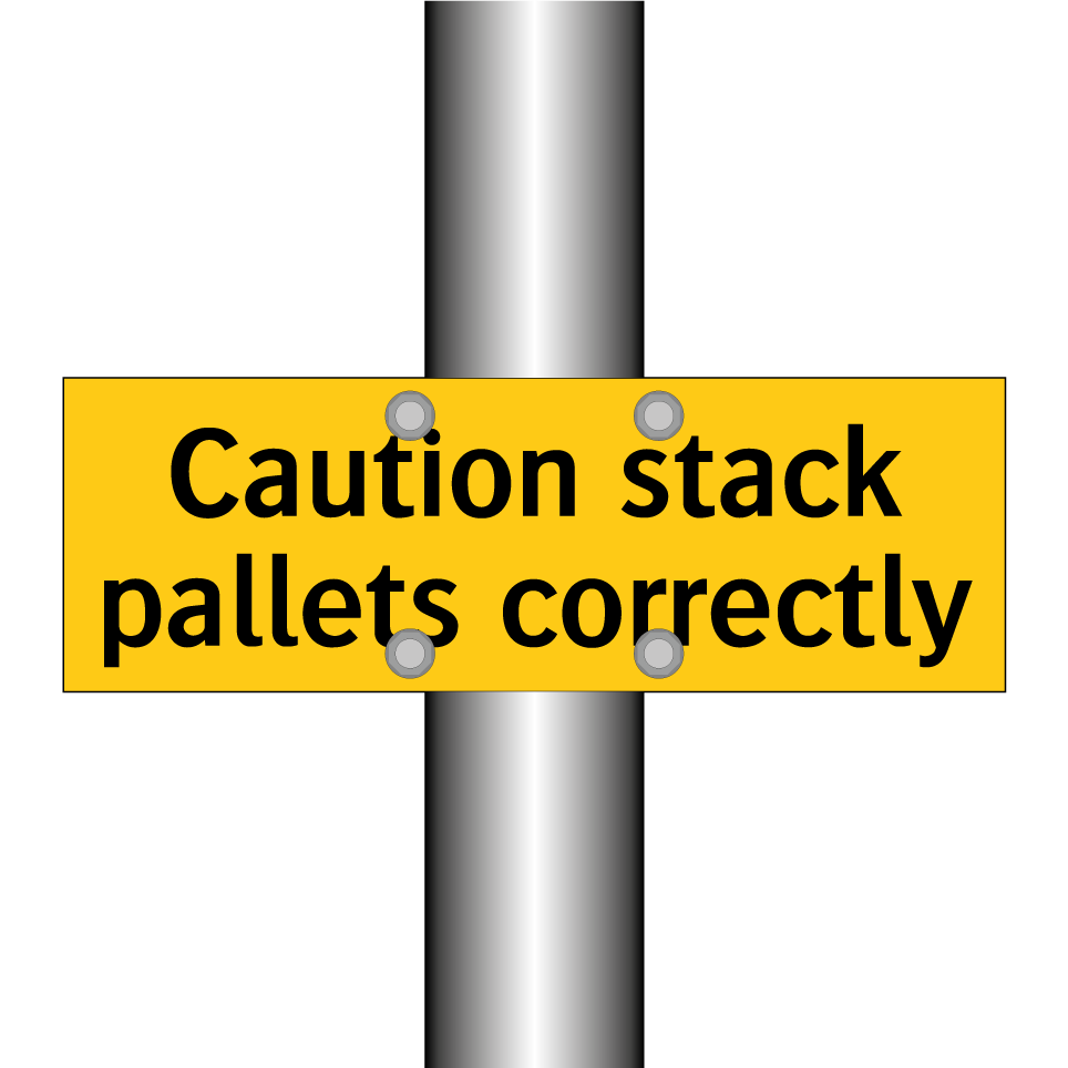 Caution stack pallets correctly