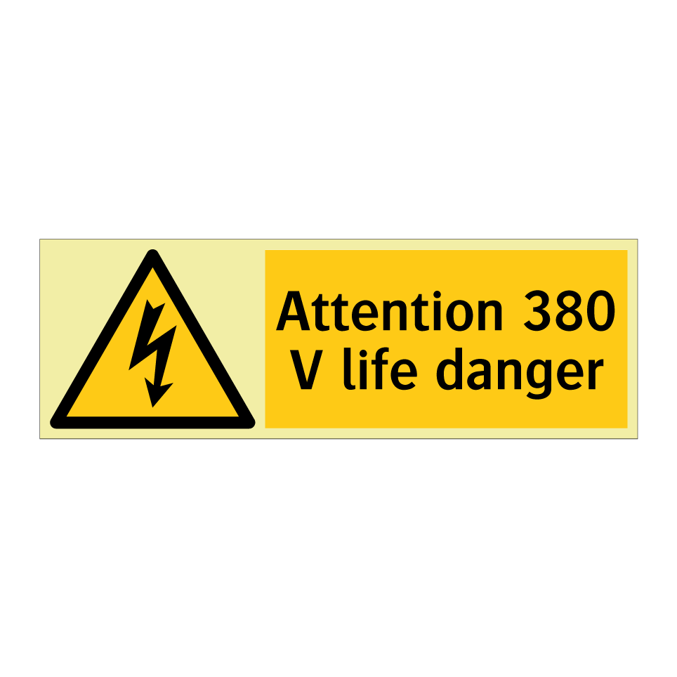 Attention 380 V life danger