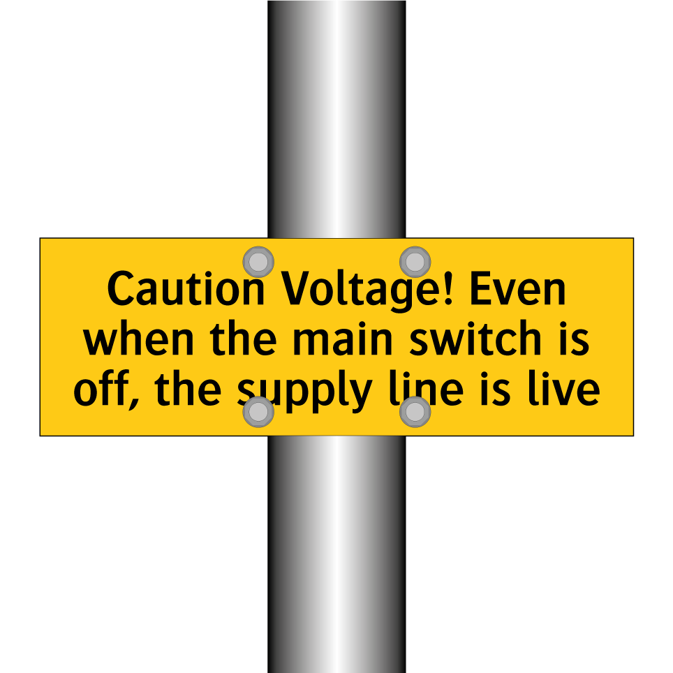 Caution Voltage! Even when the main switch is off, the supply line is live