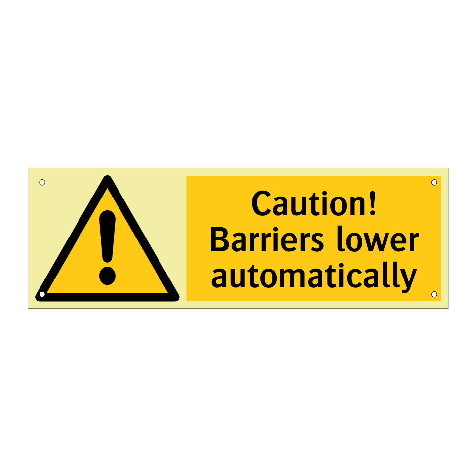 Caution! Barriers lower automatically