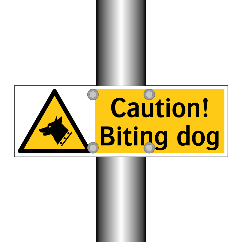 Caution! Biting dog