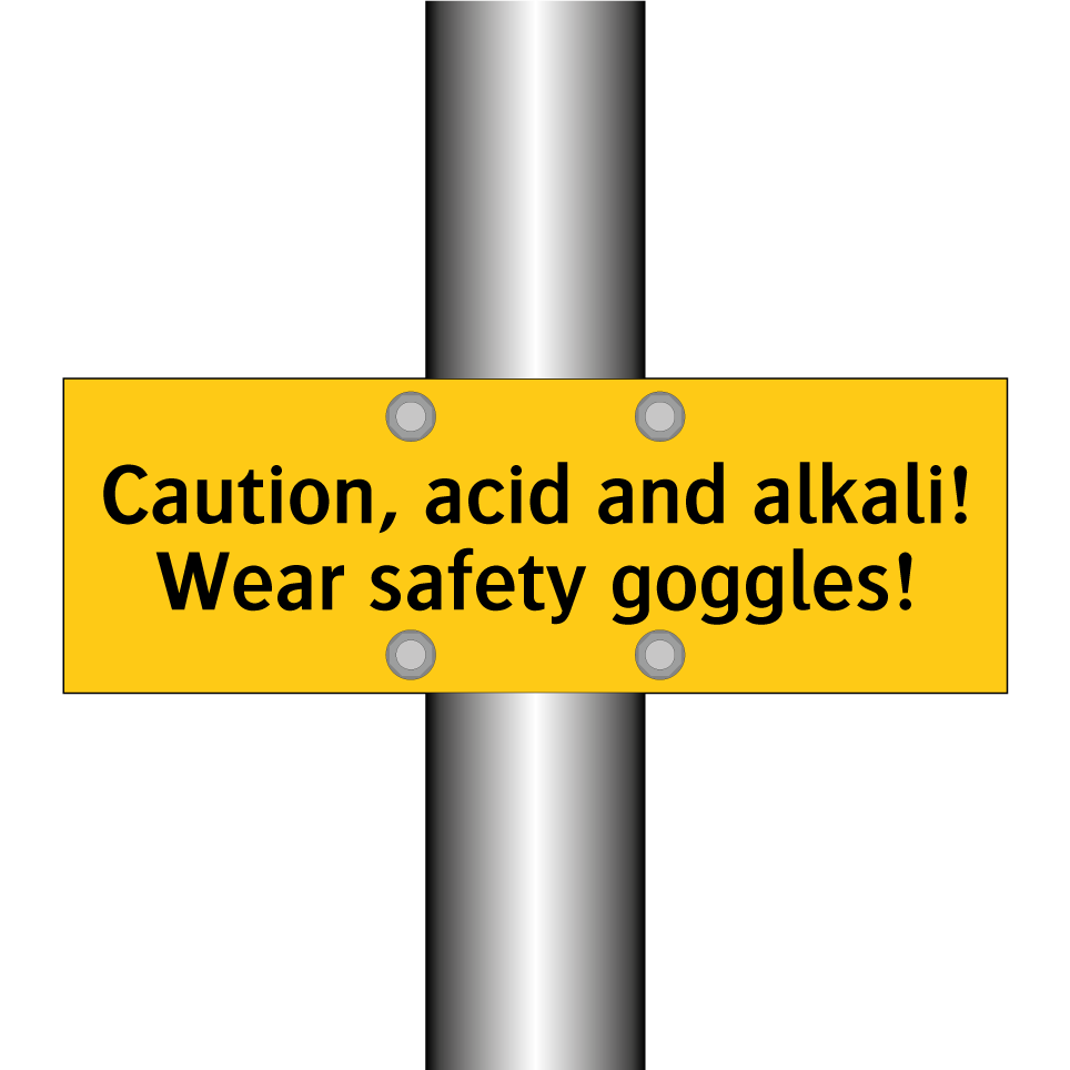 Caution, acid and alkali! Wear safety goggles!