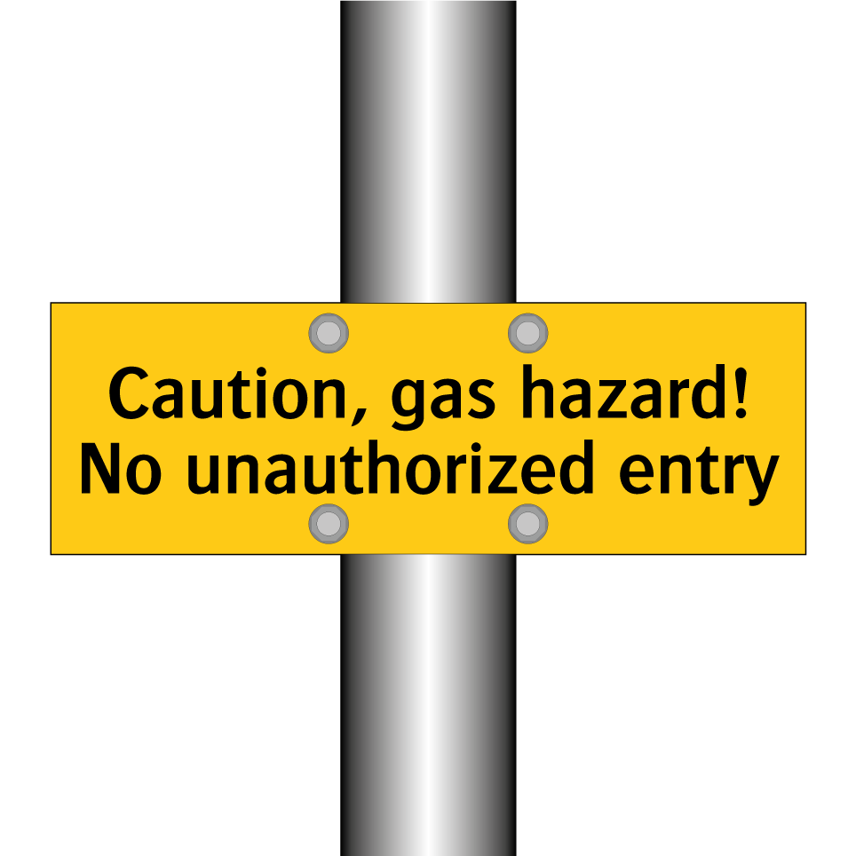 Caution, gas hazard! No unauthorized entry