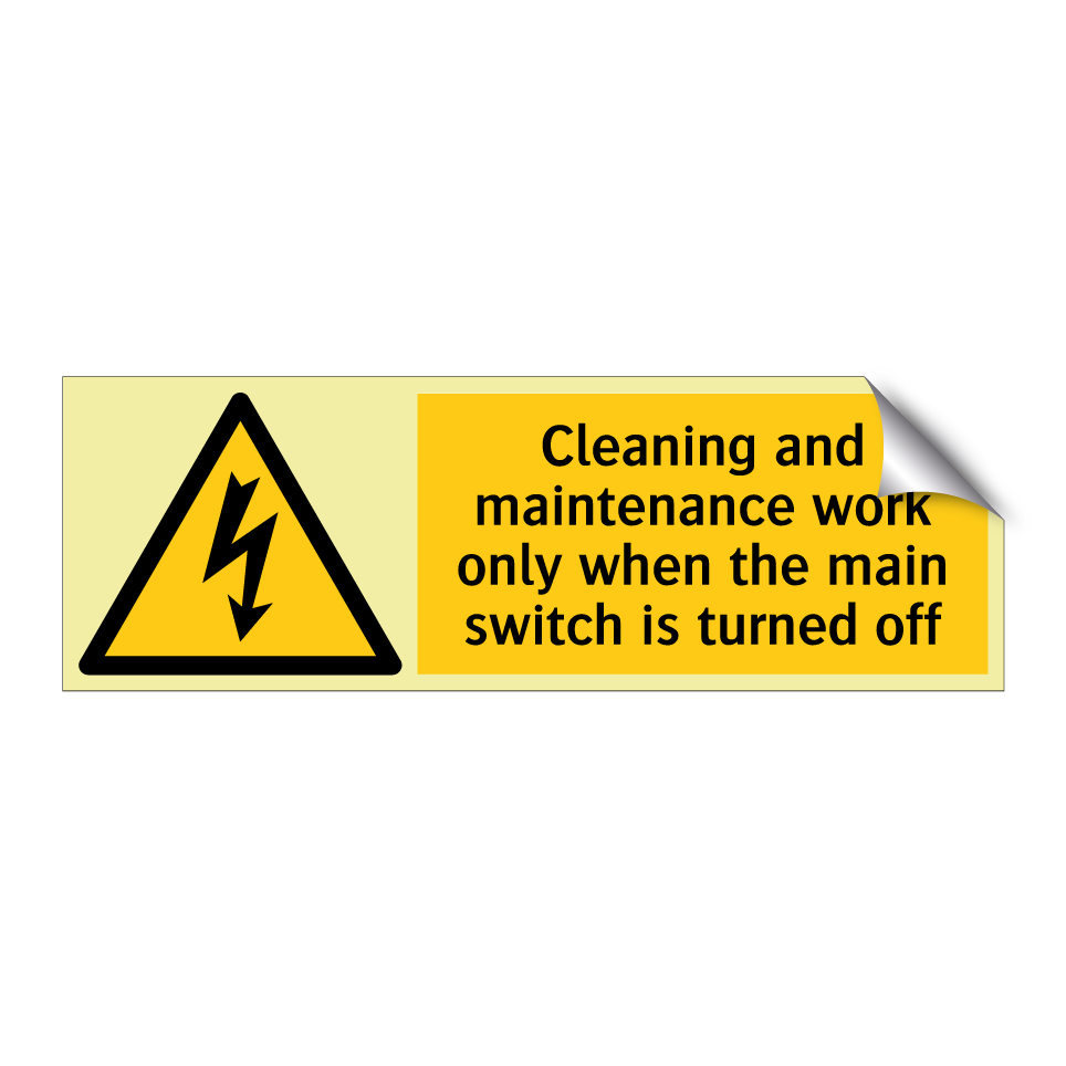 Cleaning and maintenance work only when the main switch is turned off