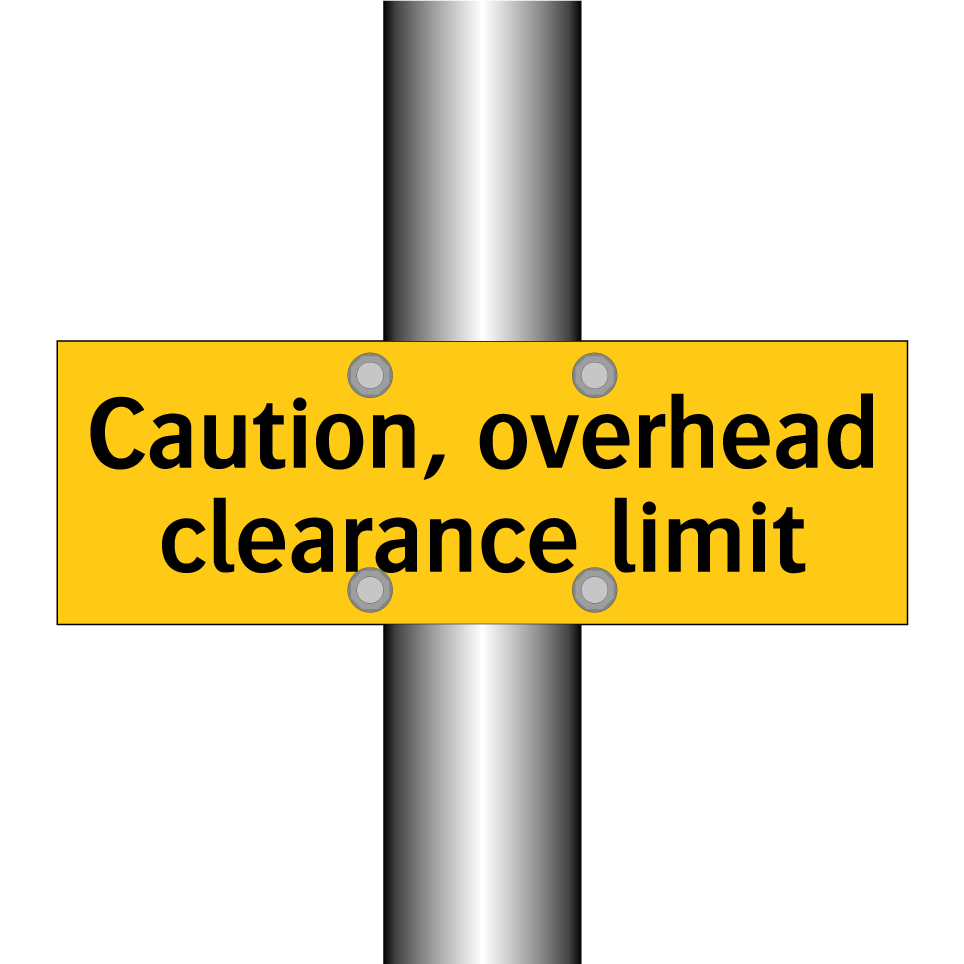 Caution, overhead clearance limit