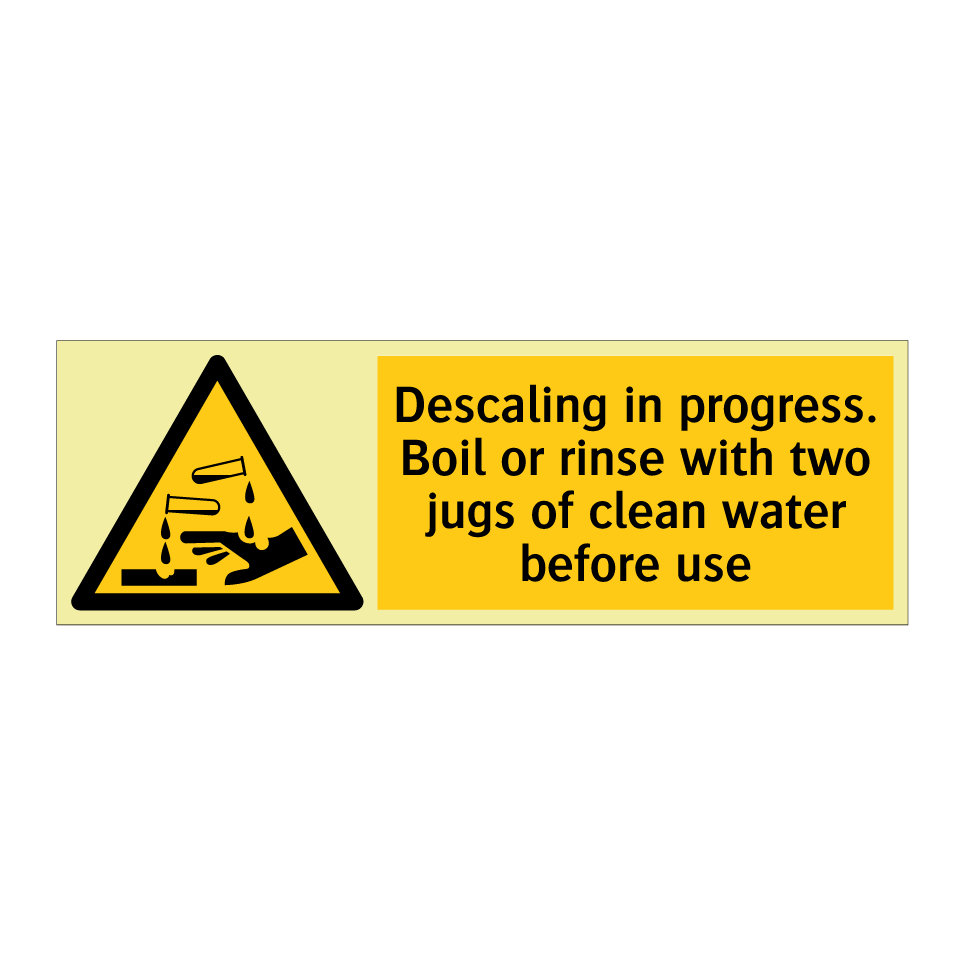Descaling in progress. Boil or rinse with two jugs of clean water before use